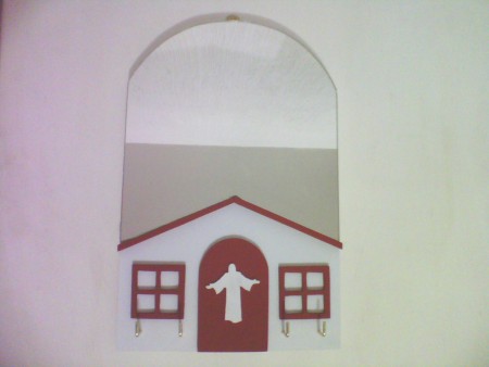 Portallaves con espejo Jesus